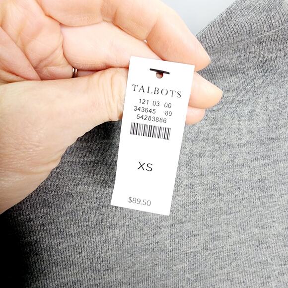 Talbots Gray Wooly Sheep Crewneck Long Sleeve Women's Sweater Size XS NEW - Picture 10 of 12